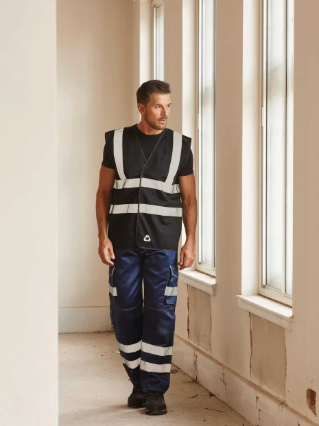Gilets de sécurité à personnaliser YOKO Gilet haute visibilité à maille ajourée recyclée 