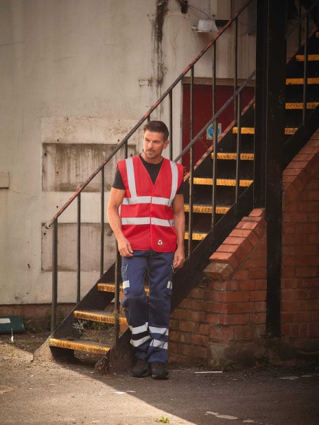 Gilets de sécurité à personnaliser YOKO Gilet haute visibilité à maille ajourée recyclée 