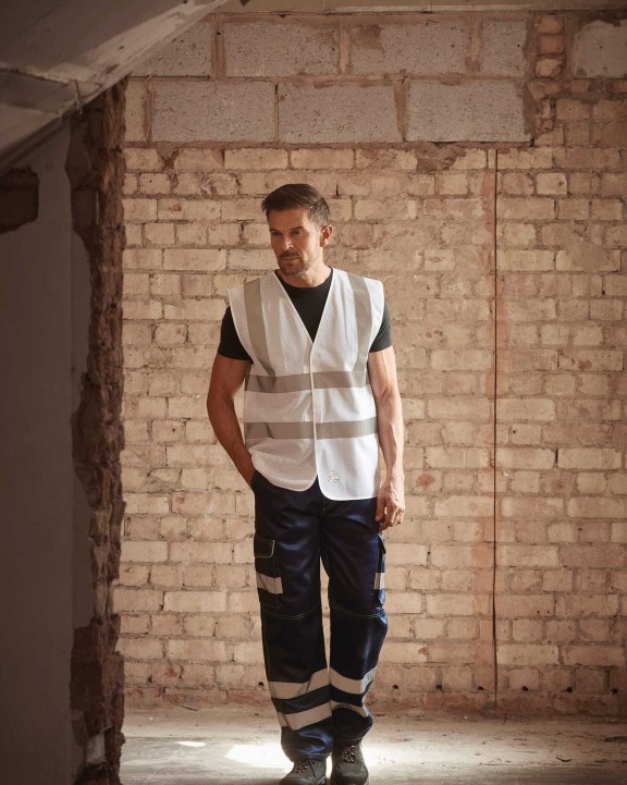 Gilets de sécurité personnalisable YOKO Gilet haute visibilité à maille ajourée recyclée