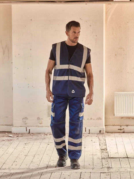Gilets de sécurité à personnaliser YOKO Gilet haute visibilité à maille ajourée recyclée 