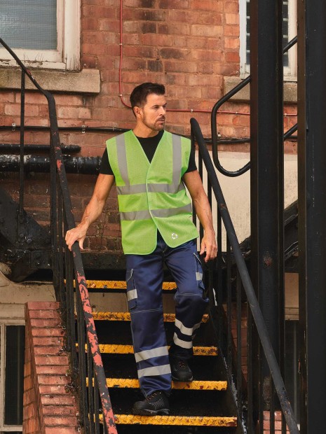 Gilets de sécurité à personnaliser YOKO Gilet haute visibilité à maille ajourée recyclée 