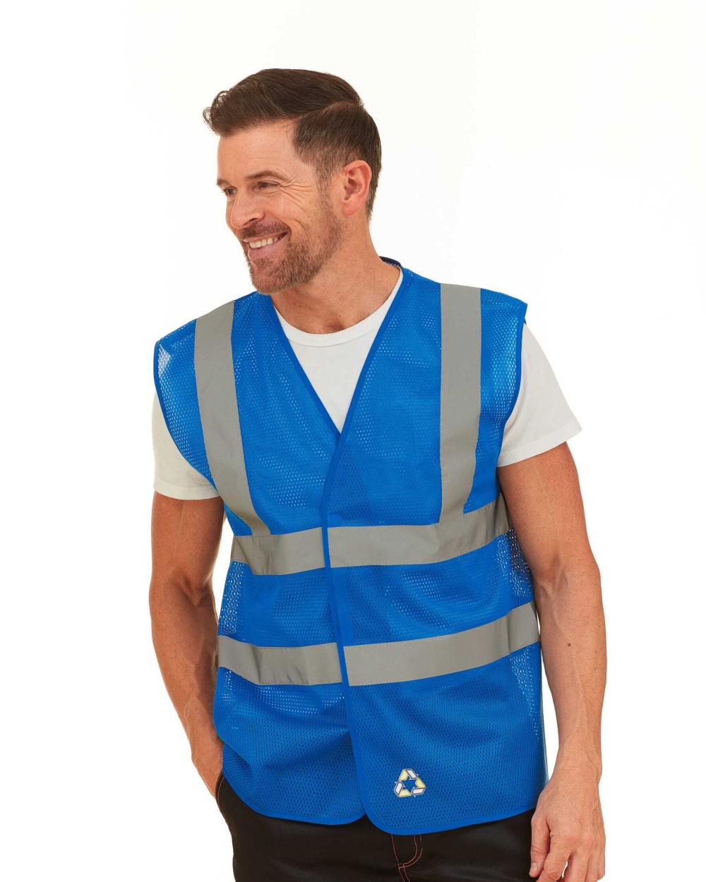 Gilets de sécurité personnalisable YOKO Gilet haute visibilité à maille ajourée recyclée