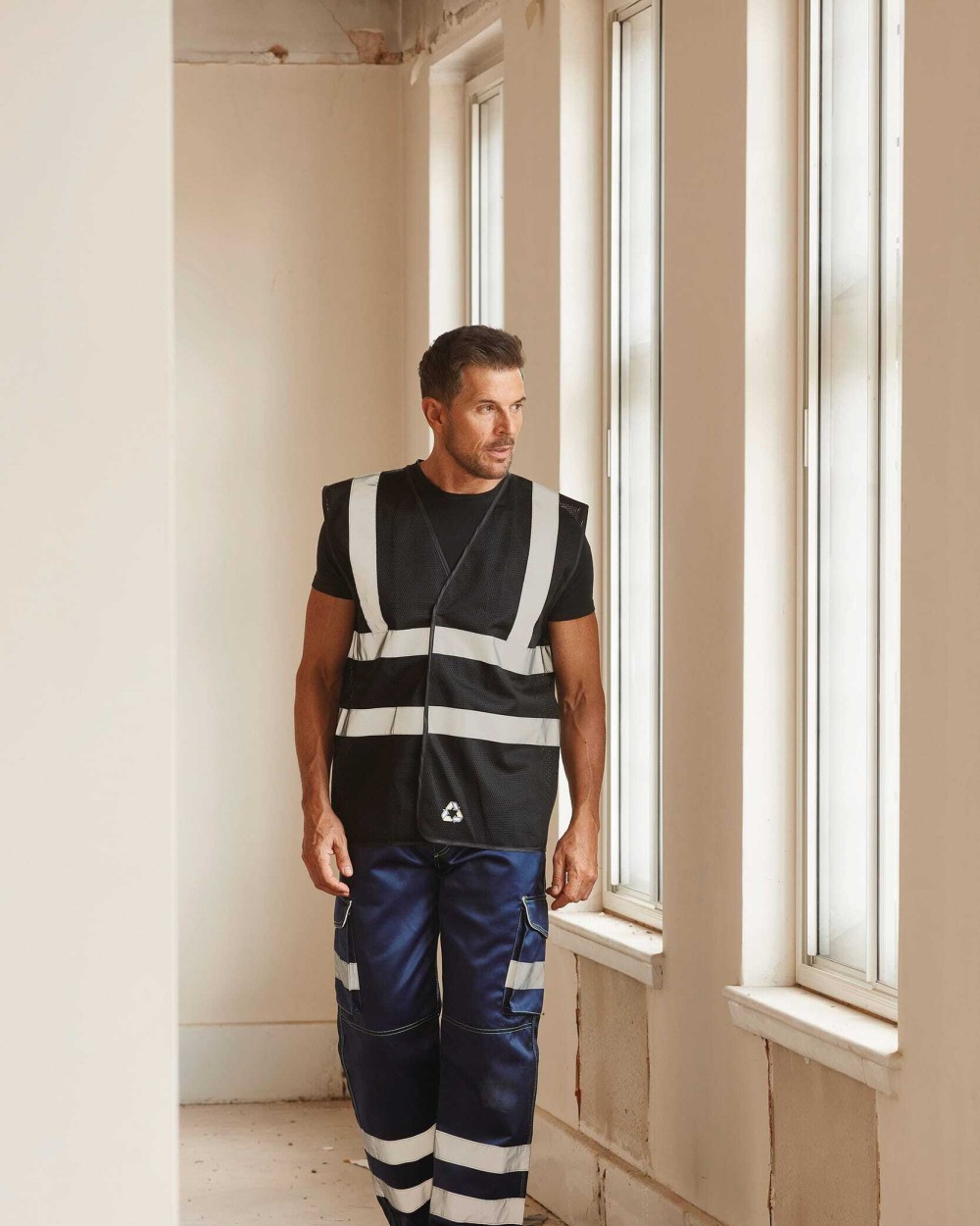 Gilets de sécurité personnalisable YOKO Gilet haute visibilité à maille ajourée recyclée