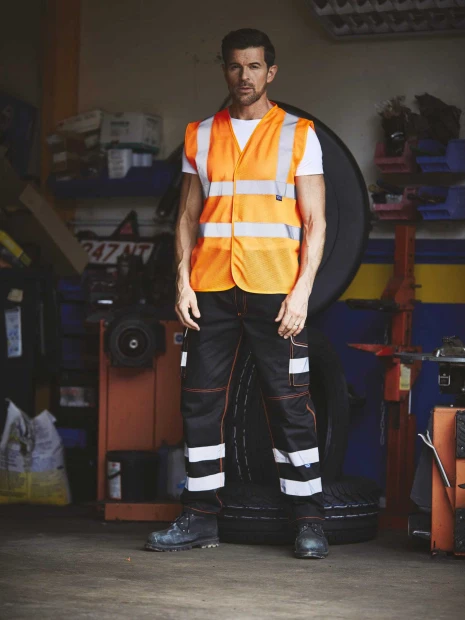 Gilets de sécurité à personnaliser YOKO Gilet haute visibilité à maille ajourée recyclée 
