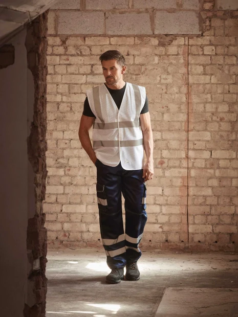 Gilets de sécurité à personnaliser YOKO Gilet haute visibilité à maille ajourée recyclée 