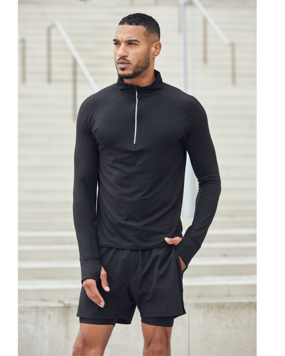 T-shirts TOMBO LONG SLEEVED 1/4 ZIP TOP voor bedrukking &amp; borduring
