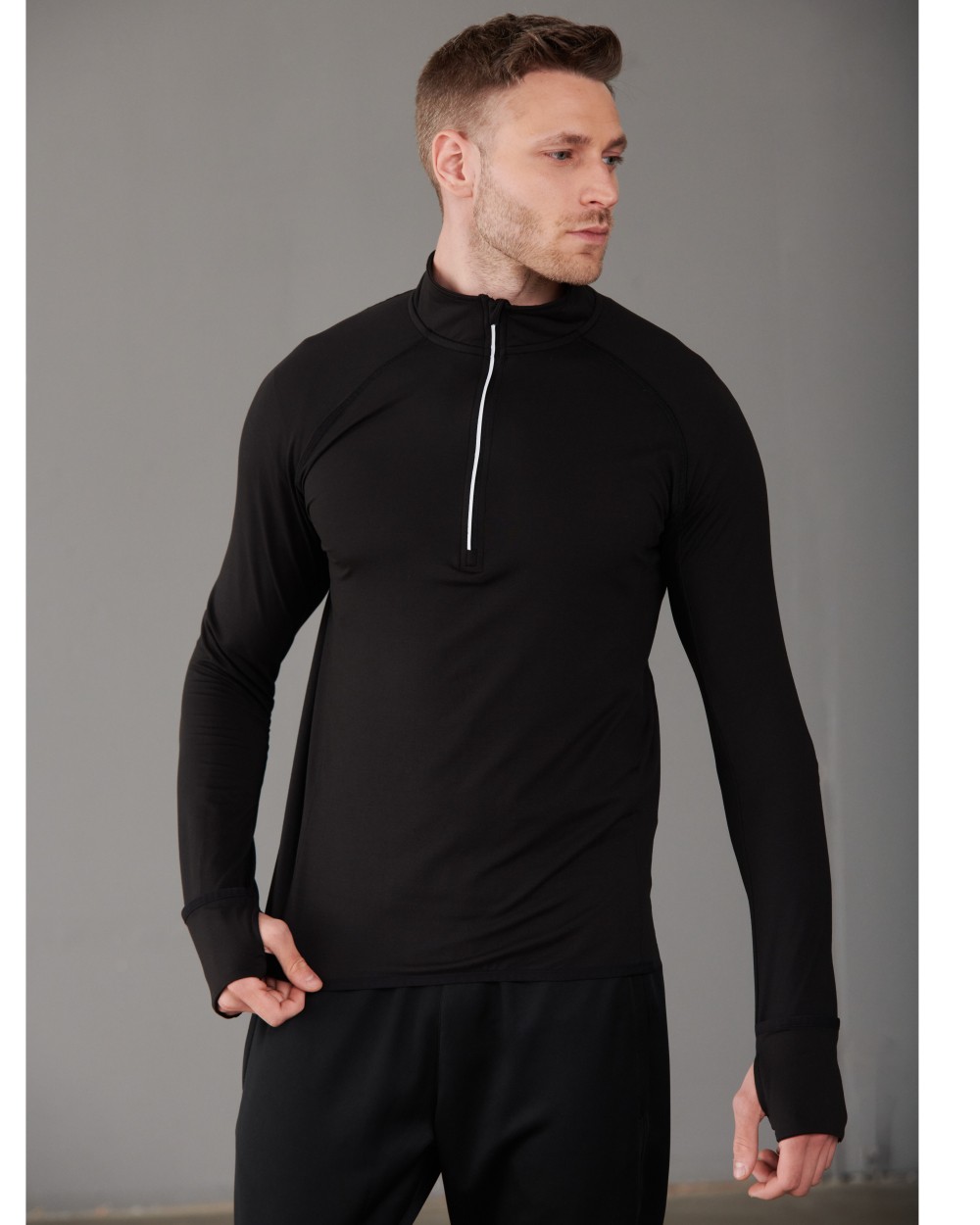 T-shirts TOMBO LONG SLEEVED 1/4 ZIP TOP voor bedrukking &amp; borduring