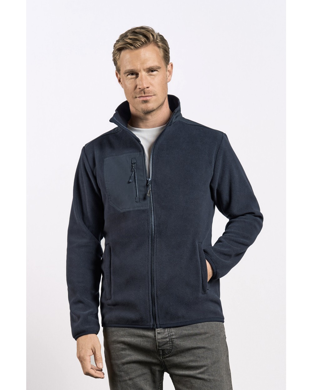 PROMODORO Men´s Canvas Fleece Jacket Polar Fleeces personalisierbar