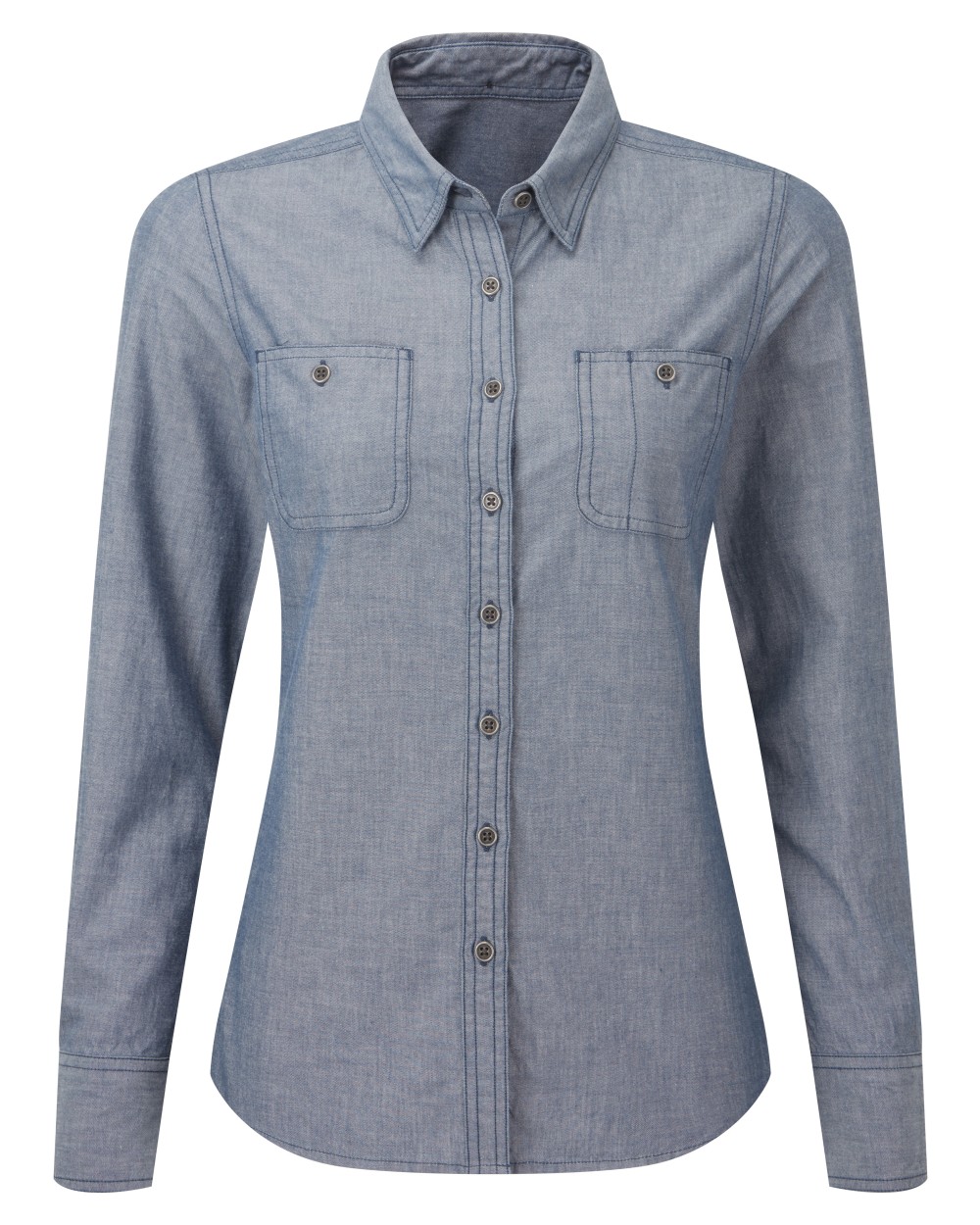 Chemises personnalisable PREMIER Women`s Organic Chambray Fairtrade Long Sleeve Shirt