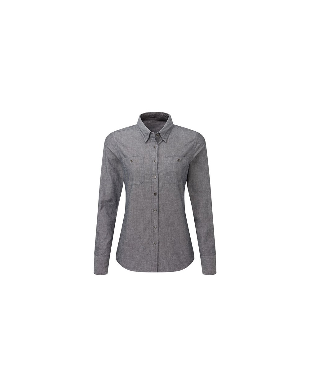 Hemden PREMIER Women`s Organic Chambray Fairtrade Long Sleeve Shirt voor bedrukking &amp; borduring