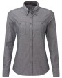 Hemden PREMIER Women`s Organic Chambray Fairtrade Long Sleeve Shirt voor bedrukking &amp; borduring