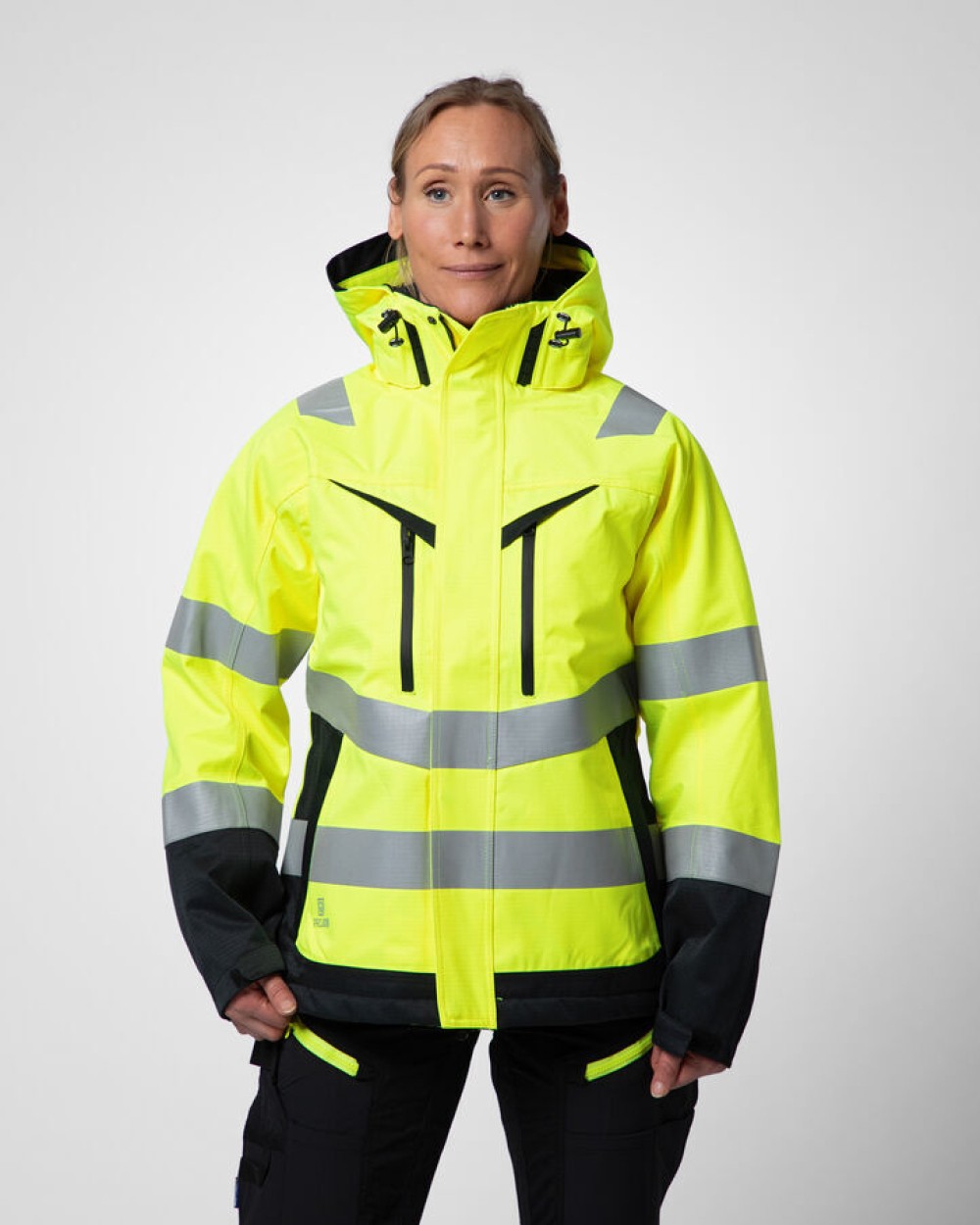 Softshells personnalisable PROJOB 6449 PARKA SOFTSHELL POLYCOTON DOUBLEE FEMME - EN ISO 20471 CLASSE 3/2