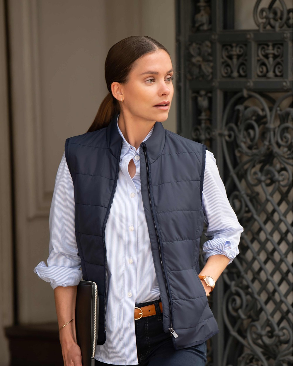 Jassen NIMBUS Women’s Hudson – horizontal quilted gilet voor bedrukking &amp; borduring