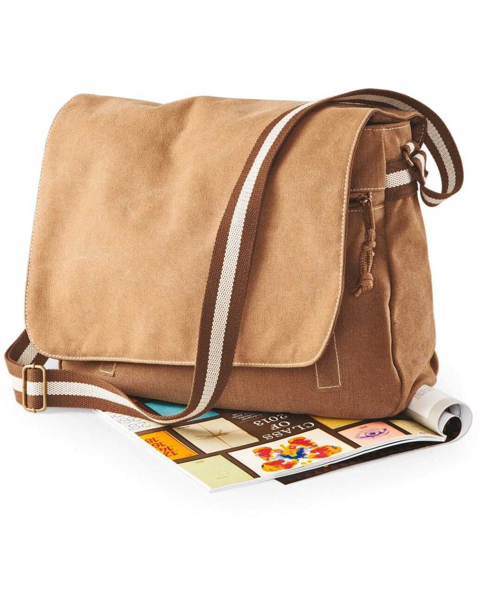 Tassen & Zakken QUADRA Vintage canvas schoudertas voor bedrukking &amp; borduring