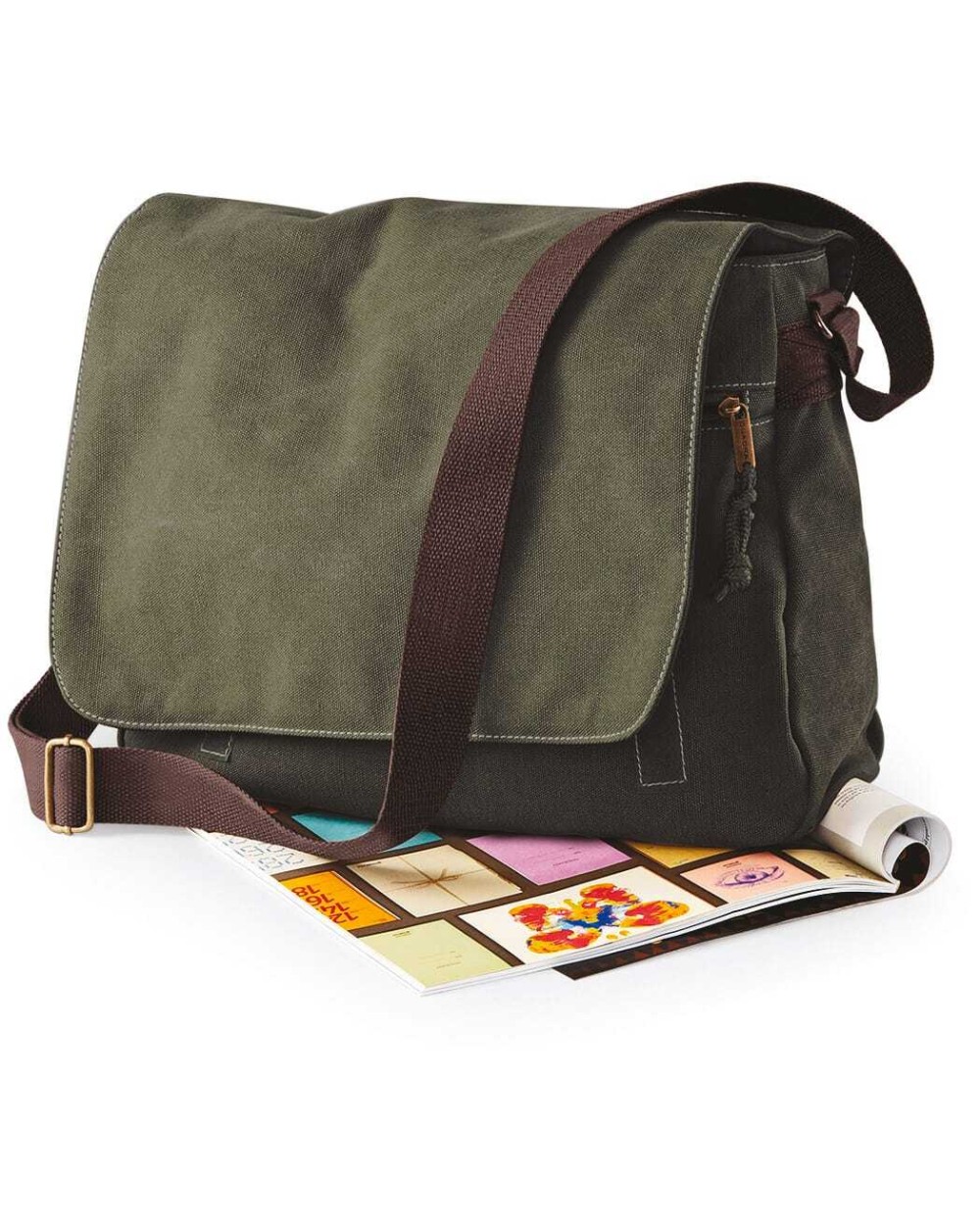 Tassen & Zakken QUADRA Vintage canvas schoudertas voor bedrukking &amp; borduring