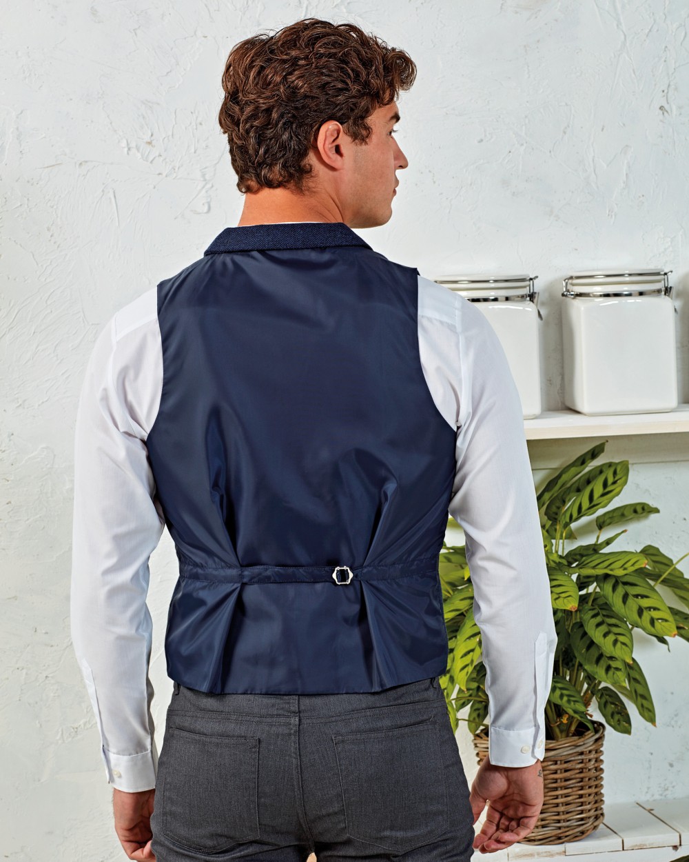 Jassen PREMIER Men's herringbone waistcoat voor bedrukking &amp; borduring