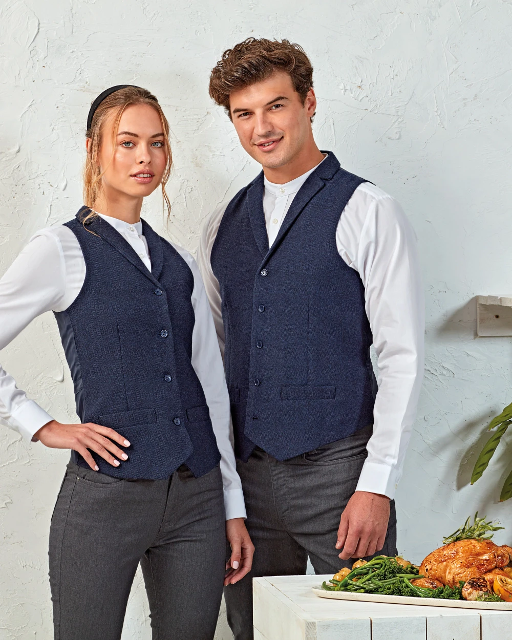 Jassen PREMIER Men's herringbone waistcoat voor bedrukking &amp; borduring