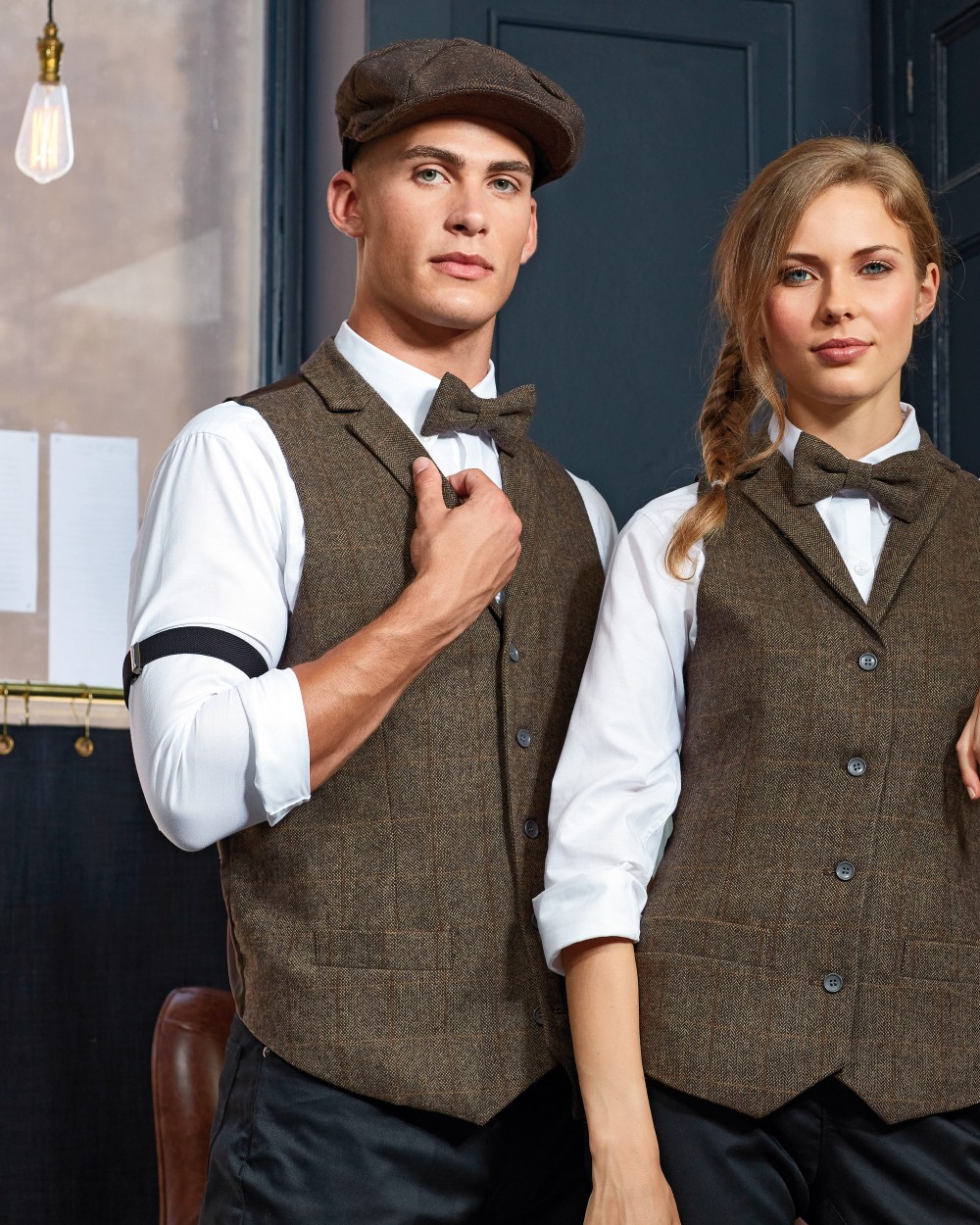 Jassen PREMIER Men's herringbone waistcoat voor bedrukking &amp; borduring