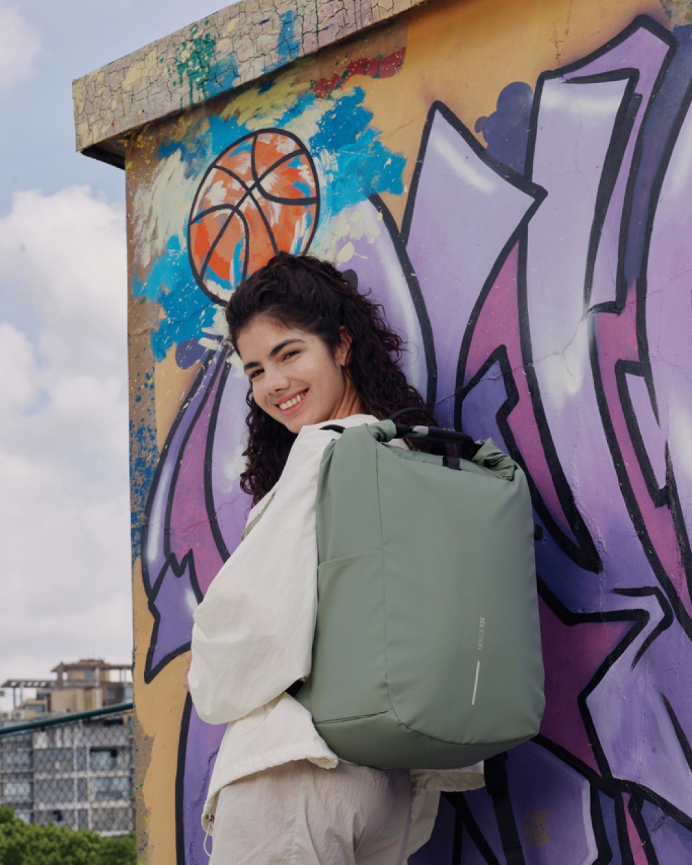 4DO Urban wasserabweisender Anti-Diebstahl Rucksack Taschen personalisierbar