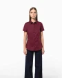 Hemden KARIBAN Dames stretch blouse korte mouwen voor bedrukking &amp; borduring