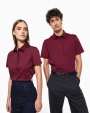 Hemden KARIBAN Dames stretch blouse korte mouwen voor bedrukking &amp; borduring