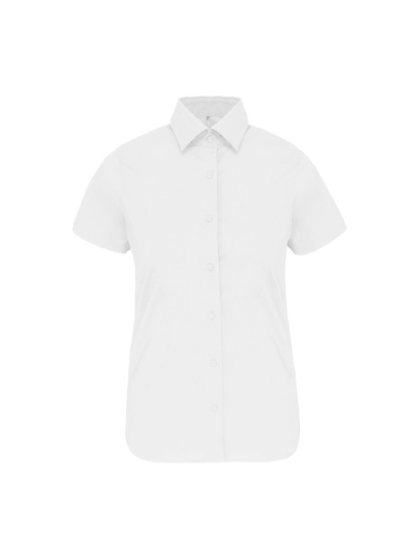KARIBAN Chemise coton / élasthanne manches courtes femme /api/colors/7a92cd2d-10d2-40b4-928b-296bb7487506 personnalisable