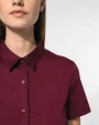 Hemden KARIBAN Dames stretch blouse korte mouwen voor bedrukking &amp; borduring