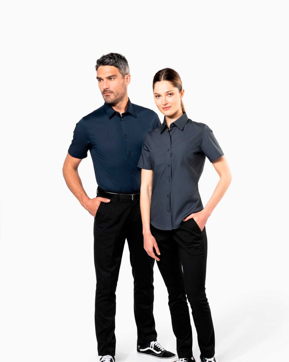 Chemises personnalisable KARIBAN Chemise coton / élasthanne manches courtes femme