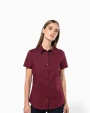 Hemden KARIBAN Dames stretch blouse korte mouwen voor bedrukking &amp; borduring