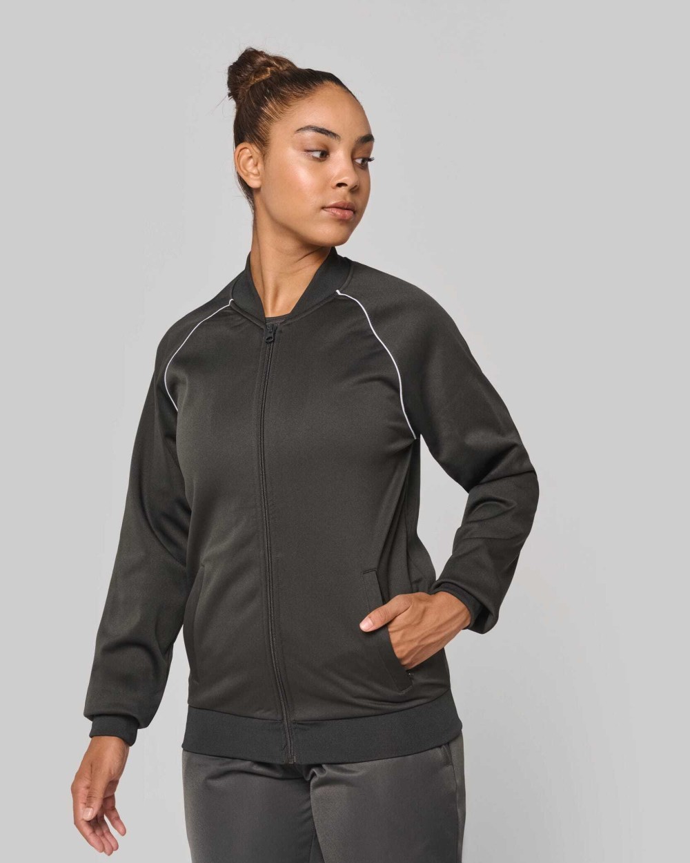 PROACT Unisex-Trainingsjacke mit Reißverschluss und Paspel Sweatshirts personalisierbar