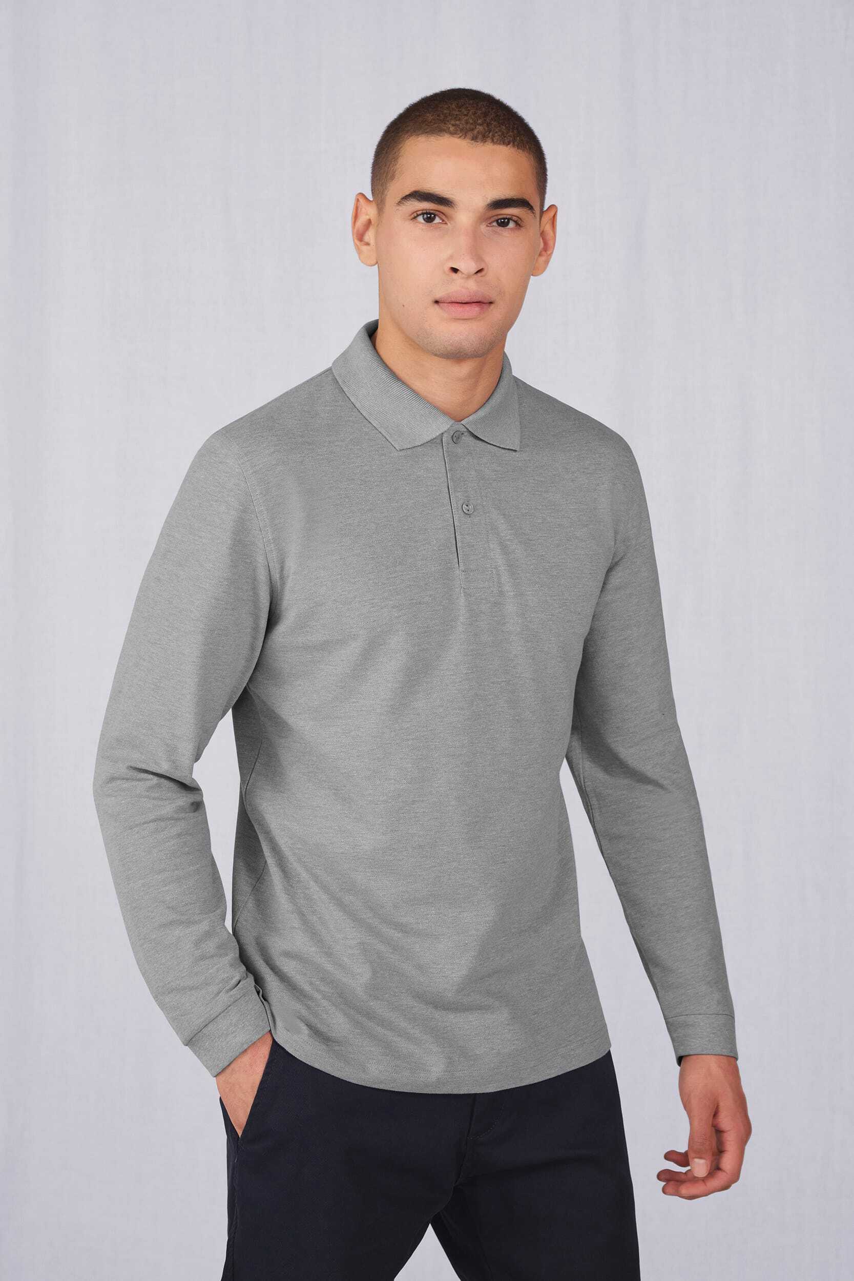 Polo's B&C MY POLO 210 Heren lange mouwen voor bedrukking &amp; borduring