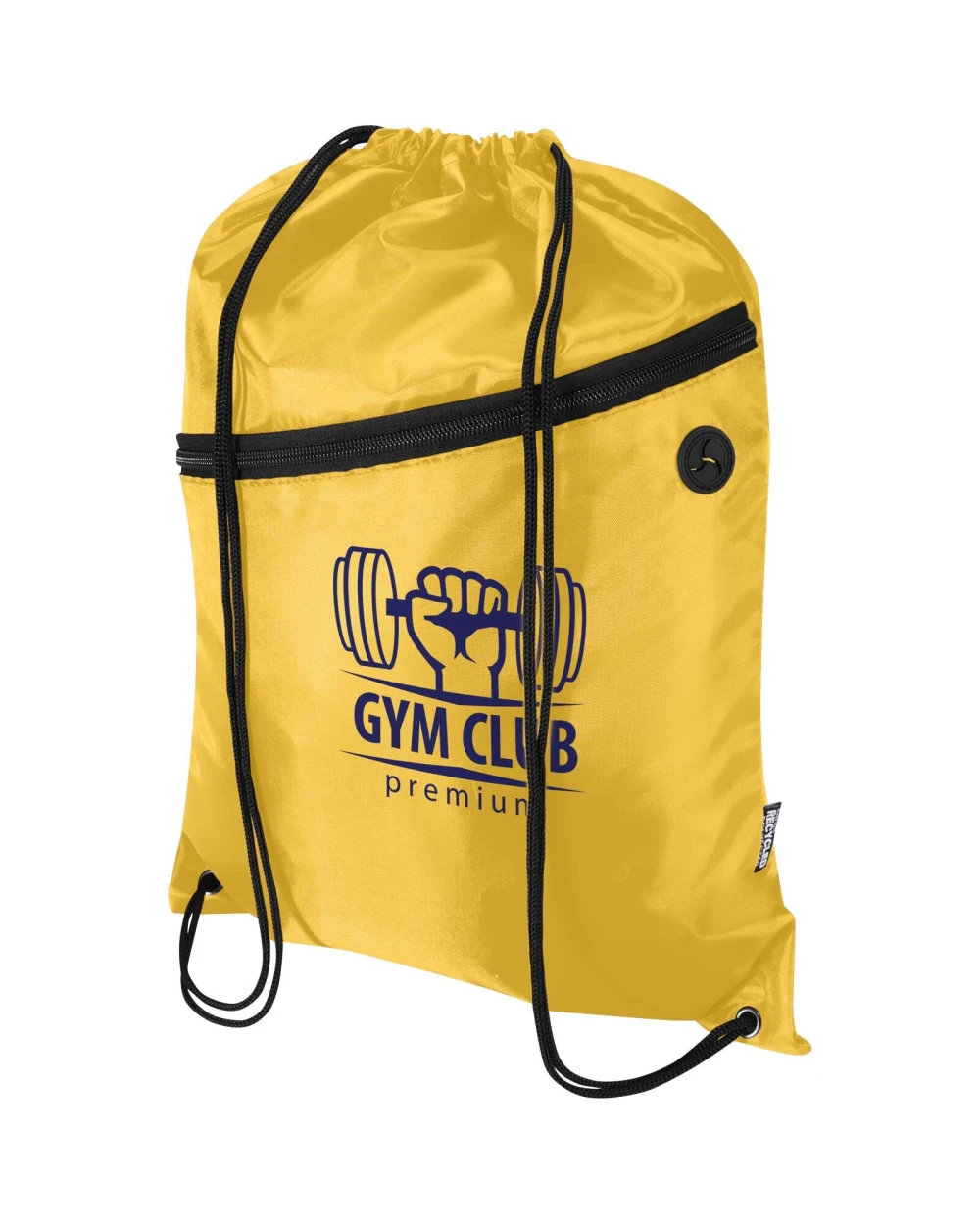 Tassen & Zakken 4DO Oriole RPET-tas met trekkoord en voorvak met ritssluiting, 5 liter voor bedrukking &amp; borduring