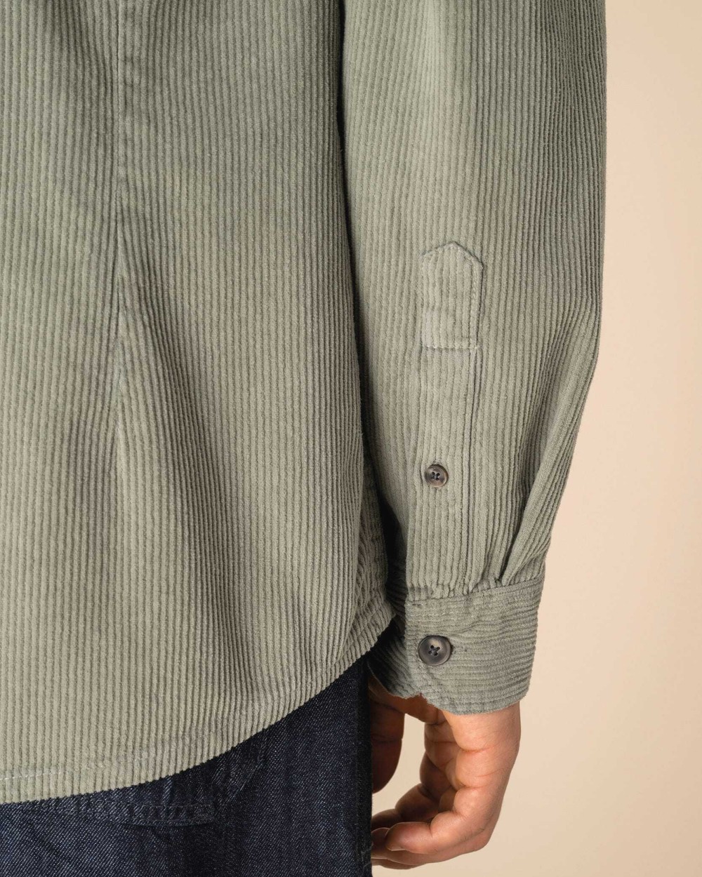 SPASSO Umweltfreundliche ausgewaschene Herren-Hemdjacke aus Kord Hemden personalisierbar