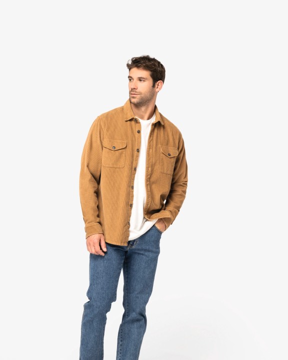Chemises personnalisable SPASSO Surchemise écoresponsable délavée en velours côtelé homme