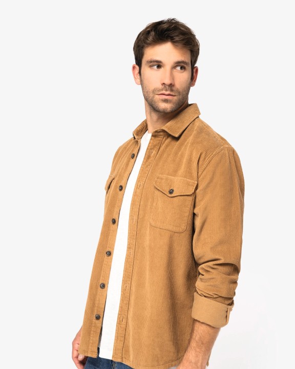 Chemises personnalisable SPASSO Surchemise écoresponsable délavée en velours côtelé homme