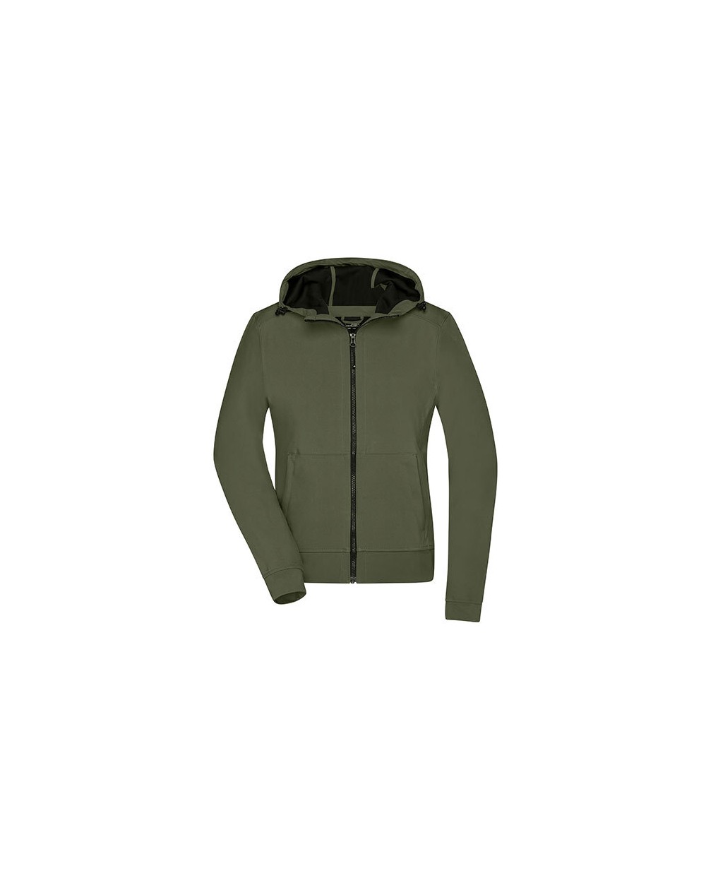 Softshells JAMES & NICHOLSON Ladies` Hooded Softshell Jacket voor bedrukking &amp; borduring