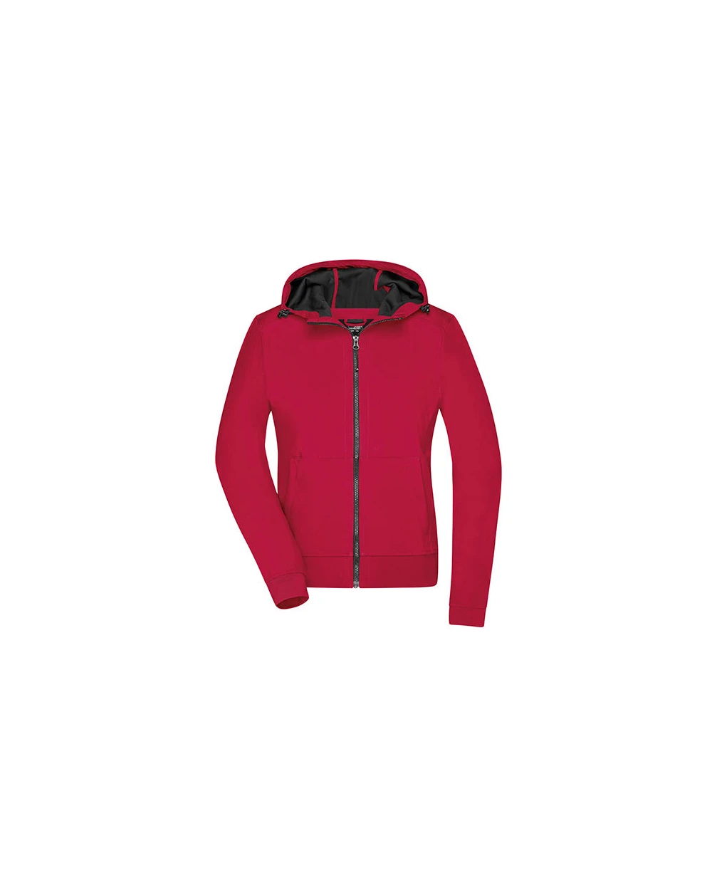 Softshells JAMES & NICHOLSON Ladies` Hooded Softshell Jacket voor bedrukking &amp; borduring
