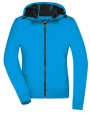 Softshells JAMES & NICHOLSON Ladies` Hooded Softshell Jacket voor bedrukking &amp; borduring
