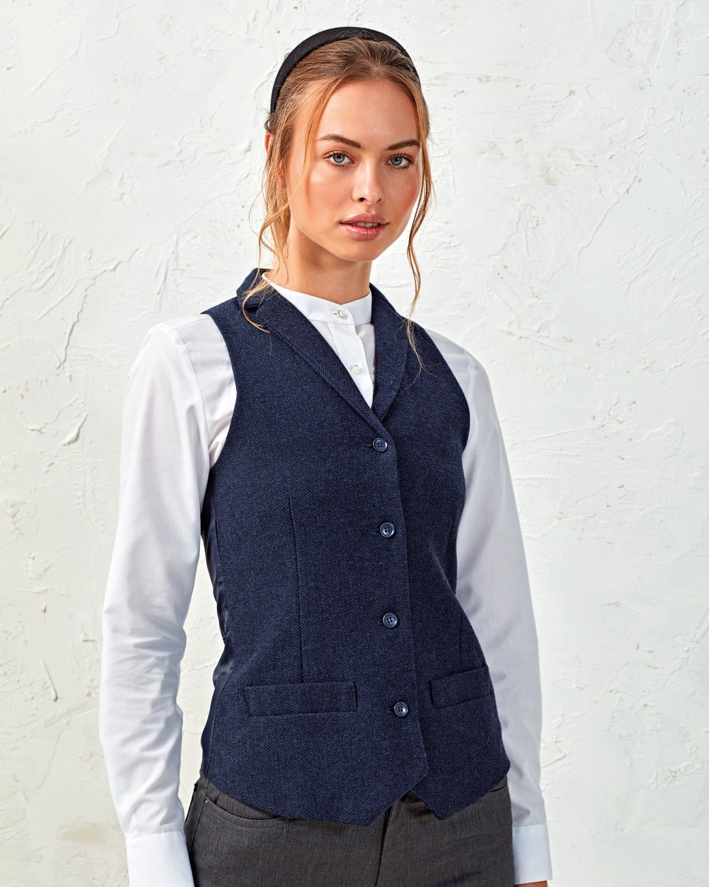 Jassen PREMIER Ladies' Herringbone waistcoat voor bedrukking &amp; borduring