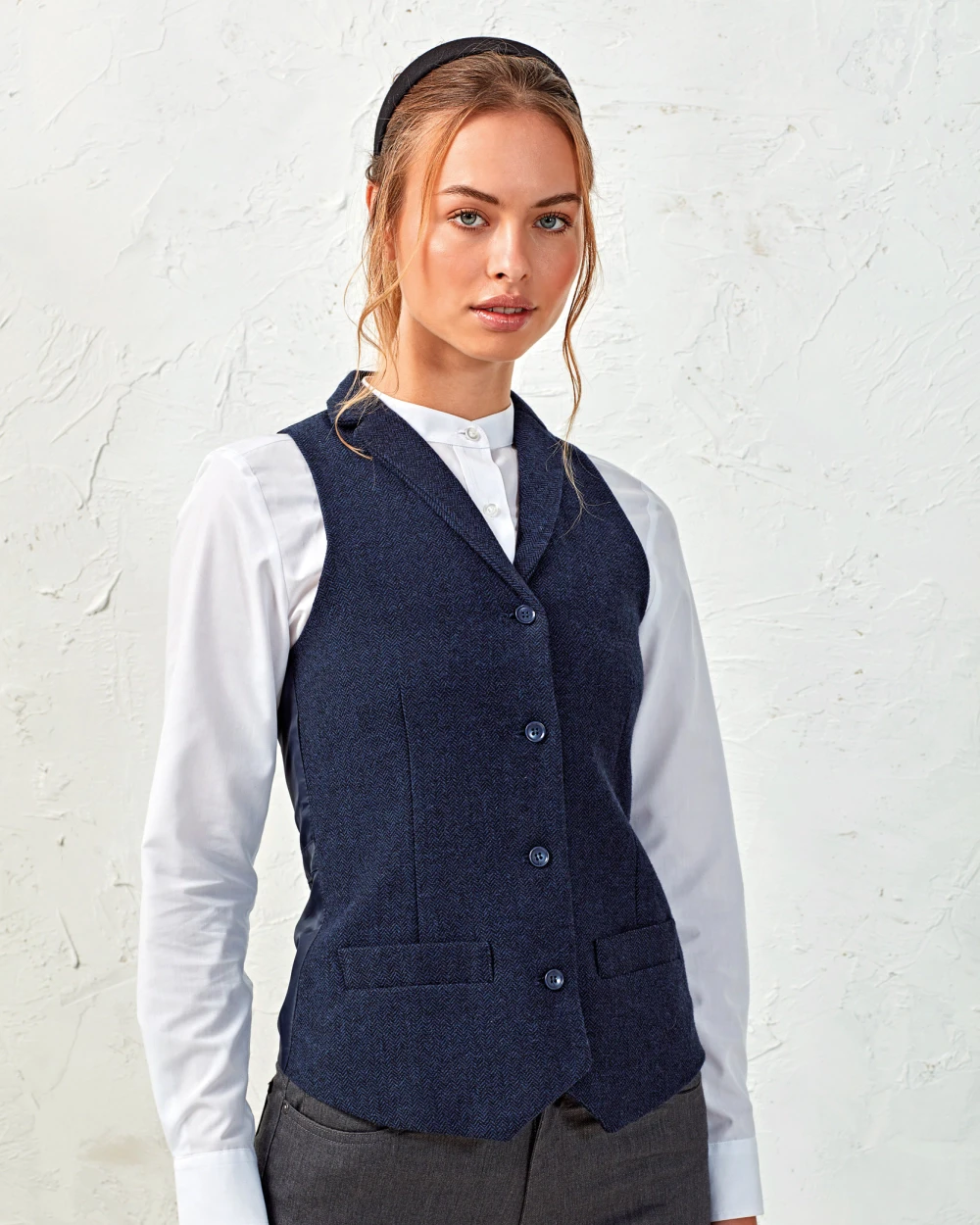 Jassen PREMIER Ladies' Herringbone waistcoat voor bedrukking &amp; borduring