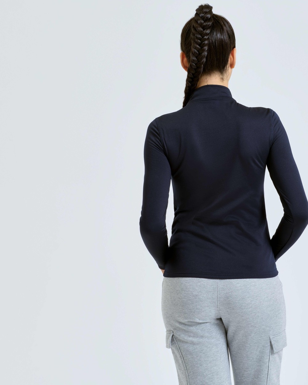 T-shirts TRIDRI Women’s TriDri® recycled long sleeve brushed back ¼ zip top voor bedrukking &amp; borduring