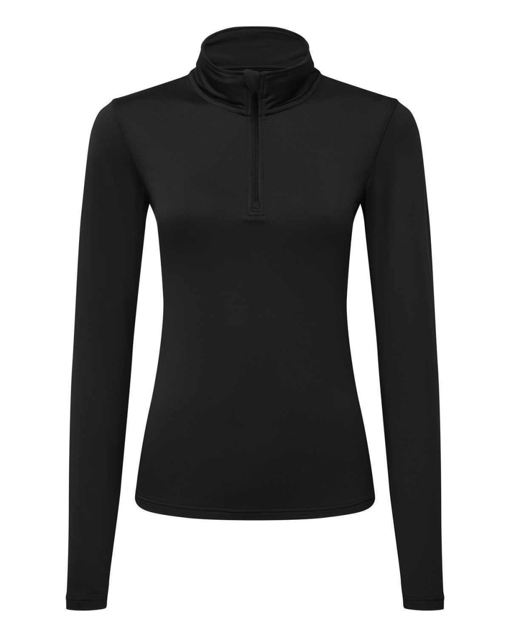 T-shirts TRIDRI Women’s TriDri® recycled long sleeve brushed back ¼ zip top voor bedrukking &amp; borduring