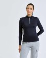 T-shirts TRIDRI Women’s TriDri® recycled long sleeve brushed back ¼ zip top voor bedrukking &amp; borduring