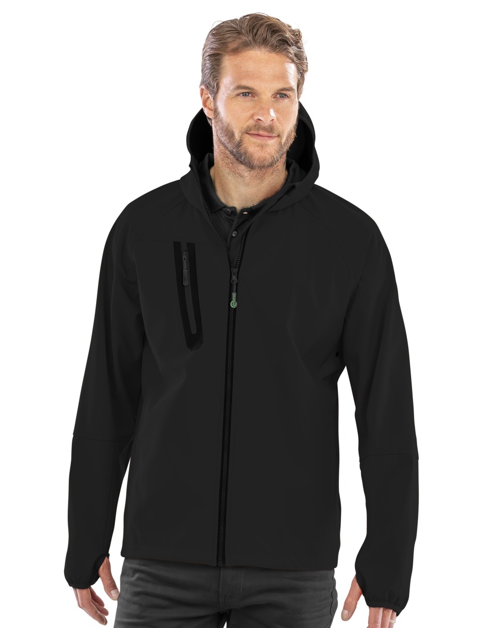 Softshells personnalisable RESULT 3-LAYER RECYCLED PRINTABLE CASUAL HOODED  SOFTSHELL