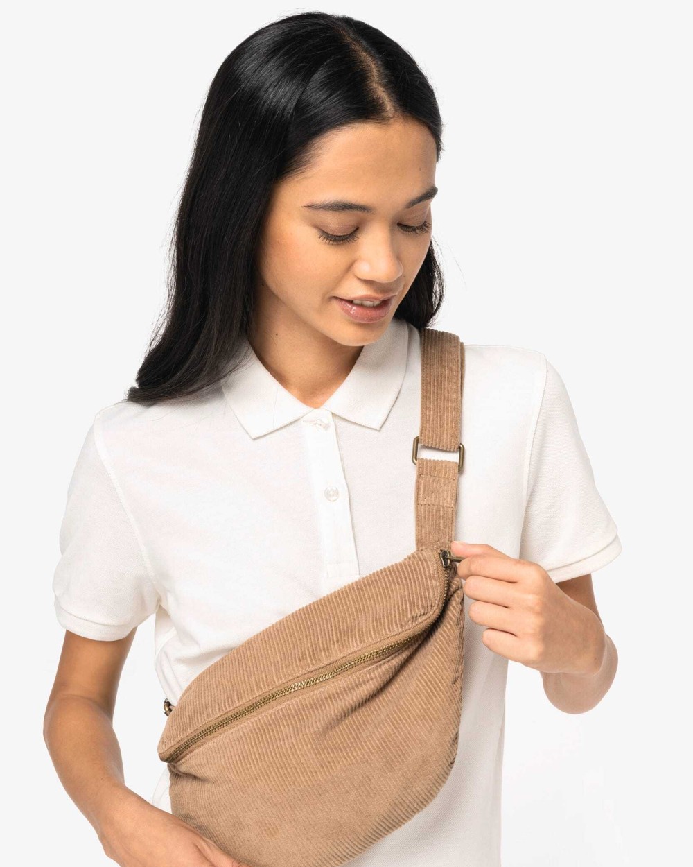 Tassen & Zakken NATIVE SPIRIT Ecologisch verwassen heuptasje van ribfluweel voor bedrukking &amp; borduring