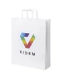 Tassen & Zakken 4DO Papieren tas 80-90 g/m2 gemaakt van kraftpapier met platte handgrepen - 32 x 12 x 40 cm voor bedrukking &amp; borduring