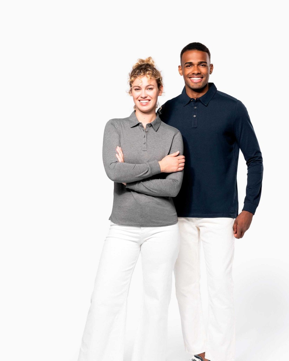 Polo's KARIBAN Damespolo lange mouwen van jersey voor bedrukking &amp; borduring