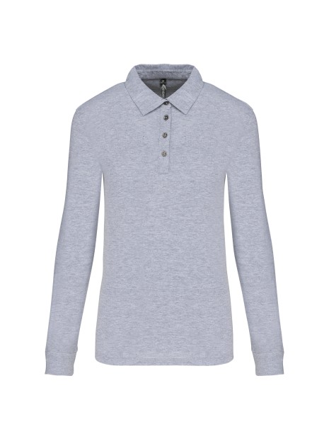 KARIBAN Polo jersey manches longues femme /api/colors/a37ac46b-201c-43db-9085-8f3a99c04b1c personnalisable