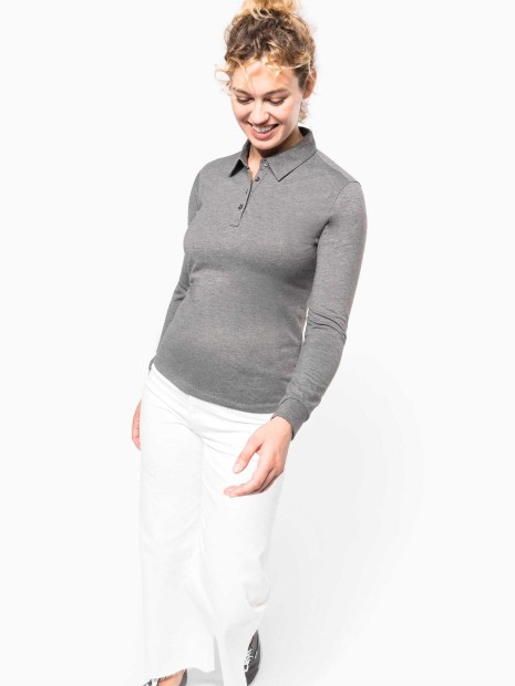 Polos à personnaliser KARIBAN Polo jersey manches longues femme 