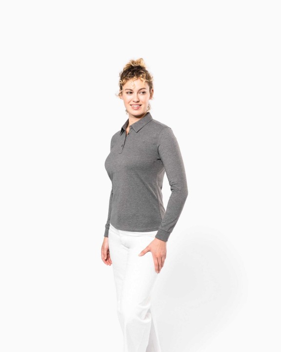 Polo's KARIBAN Damespolo lange mouwen van jersey voor bedrukking &amp; borduring